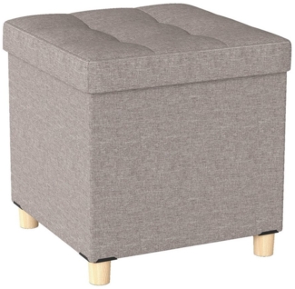COSTWAY Sitzhocker, mit Stauraum, Fußhocker mit gepolstertem Deckel, 45 x 45 x 45 cm