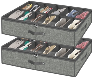 BTTO Unterbettkommode Schuhbox für Schuhe Aufbewahrung 1/2 Stück (2 St), Aufbewahrungsbox Schublade,Organizador mit klarer Abdeckung