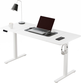 Höhenverstellbarer Schreibtisch 140x60 cm Elektrisch Spleißplatte White