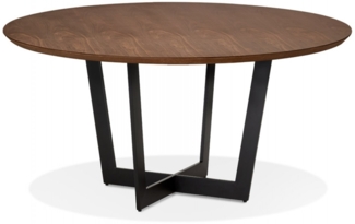 Runder Tisch LULU | Designer-Esstisch bestehend aus einer Holzplatte mit Walnuss-Finish und einer originalen Beinstruktur aus Kadima Design