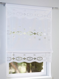 Rollo Bändchenrollo, heine, halbtransparent, Stangendurchzug