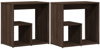 vidaXL Beistelltische 2 Stk. Braun Eiche 50x30x50 cm Holzwerkstoff 840568