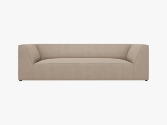 Micadoni Sofa Ruby 3-Sitzer Strukturierter Stoff Ottawa Dunkelbeige