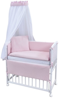 Baby-Delux Beistellbett Babybett Interlock Soft, Stillbett 90x40 weiß höhenverstellbar, Matratze inkl. komplett Set