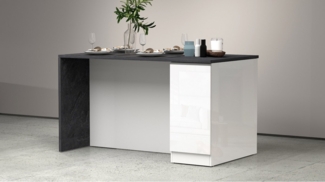 KOCHSTATION Kücheninsel Sole,Kochinsel,Küchenarbeitsblock,Inselküche,Arbeitsinsel, Breite 160 cm mit 2 Türen,4 Fächer, Arbeitsplatte, Aluminiumgriff