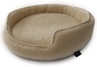 Hundebett Duo Merinowolle Ø 40 cm Farbe: Beige