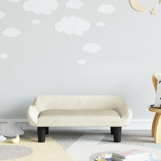 vidaXL Kindersofa Creme 70x40x24 cm Samt 3196355