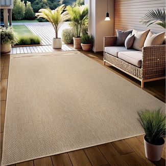 OTTO home Teppich Anna, auch als Läufer erhältlich, rechteckig, Höhe: 3 mm, In- und Outdoor geeignet, Sisal-Optik, Wetterfest & UV-beständig