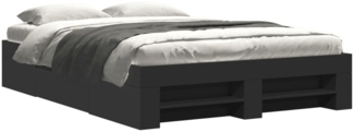 vidaXL Bettgestell Schwarz 135x190 cm Holzwerkstoff 3295507