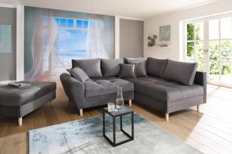 Home affaire Ecksofa Rice L-Form, Set, mit Bonnellfederkern, Hocker & Kissen, Ottomane beidseitig montierbar