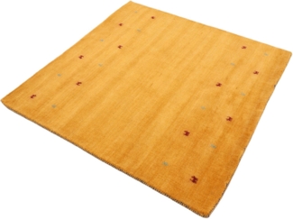 carpetfine Wollteppich Gabbeh-Uni, quadratisch, Höhe: 15 mm, reine Wolle, handgewebt, Gabbeh Loom Tiermotiv, Sonderform Quadrat