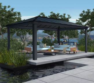 Palram - Canopia Aluminium Pavillon Dallas 6100 | Grau | 612x364x296 cm