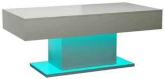 radelldar Couchtisch Wohnzimmertisch Hochglanz mit Beleuchtung modern 110 x 55 x 50 cm,USB