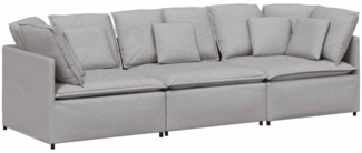 vidaXL Modulares Sofa mit Kissen Stoff Wolkengrau 3321276