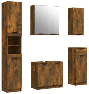 5-tlg. Badmöbel-Set Räuchereiche Holzwerkstoff