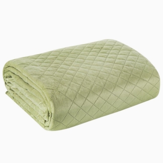 Design91 Tagesdecke LUIZ, Gesteppte Decke Zweiseitig Moderner Bettüberwurf Velours