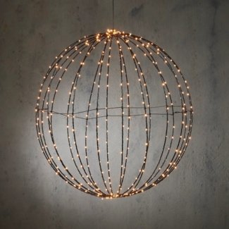 Luca Lighting LED Kugelleuchte mit Timer, warmweiß, Metall schwarz