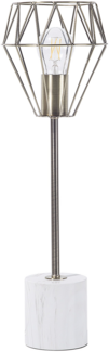 'Mooni' Tischlampe Gold Metall 53 cm Glühbirnen-Optik Schirm Diamantform Lampenfuß Marmoroptik Kabel mit Schalter Modernes Design