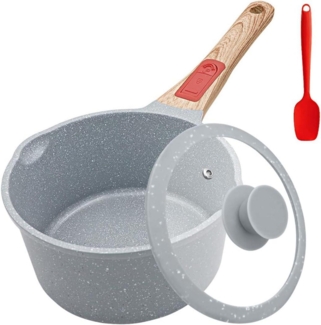 Keramik Stielkasserolle 16 cm 1.5L Antihaft-Deckel Blau