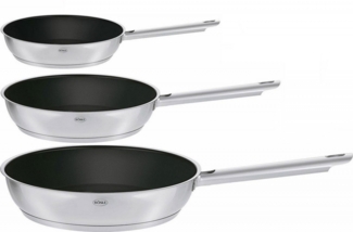 Rösle 'Elegance' Bratpfannen-Set 3-tlg, Edelstahl silber, Ø 20 cm, Ø 24 cm & Ø 28 cm