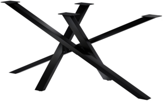 DELUKE® Tischgestell Metall BELD - Stahlgestell beschichtet, 72x160x80cm HxBxT| Tischbeine Outdoor Tischfüße Gestell für Esstisch Küchentisch Tischuntergestell Schwarz