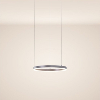 s.luce Pendelleuchte LED Pendelleuchte Ring 40 direkt oder indirekt 5m Abhängung Aluminium, Warmweiß