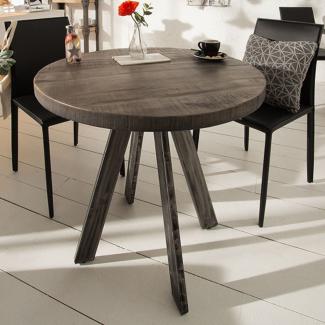 Mango Esstisch ARTE 80cm rund grau Industrie-Design Gestell