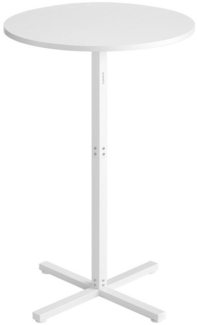 VASAGLE Bartisch, Esstisch, Stehtisch, Metallgestell, 60 x 60 x 104,5 cm, einfacher Aufbau, mit Standkreuz, für 2-3 Personen, modern, schneeweiß
