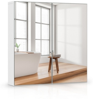 Dripex Spiegelschrank Badezimmerschrank mit Spiegel Badschrank mit verstellbarem Einlegeboden