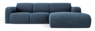 Micadoni Boucle Ecksofa Molino 4-Sitzer Rechts Chenille Königsblau