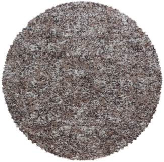 Hochflor Teppich Enrico rund - 80 cm Durchmesser - Beige