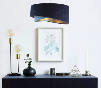 BPS Koncept 060-088 Hängeleuchte Galaxy marineblau, hellblau, gold 1 x E27 Ø 50cm H:105cm dimmbar