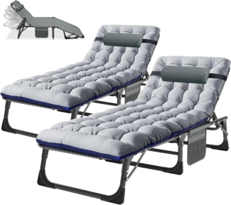 Ryuhic Sonnenliege 2er Set Klappbar Matratze 150kg Belastbar Gartenliege Strand