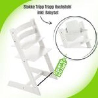 Stokke 'Tripp Trapp' Hochstuhl mit Babyset, höhenverstellbar, White