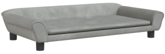 vidaxl Kindersofa 100 x 50 x 26 cm Samt, Hellgrau