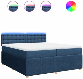 vidaXL Boxspringbett mit Matratze Blau 200x200 cm Stoff 3289883