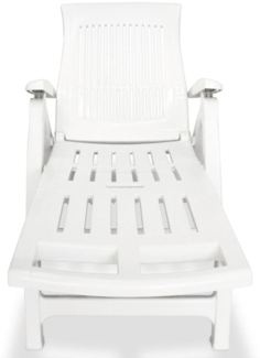 vidaXL Sonnenliege mit Verstellbarem Fußteil Kunststoff Weiß 43586