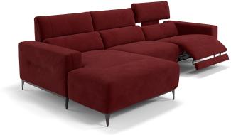 Sofanella Eckcouch TERAMO Ecksofa Wohnlandschaft Stoffsofa in Rot M: 324 Breite x 101 Tiefe