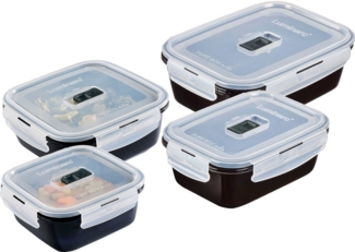 CreaTable 33081 Black Box Aufbewahrungsbox, schwarz/transparent, 4-teilig (1 Set)