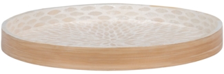 Tablett, Bambus/Capiz, beige, 40 x 40 x 3,5 cm