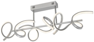 LED Deckenleuchte, silber, geschwungen, Dimmer, L 82 cm