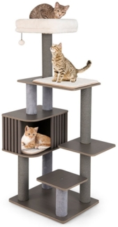 KOMFOTTEU Kratzbaum, Katzenbaum mit große Plattformen, mit Katzenhöhle