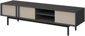 TV-Lowboard Agova 3D AL09 (Farbe: Anthrazit / Hellbeige)