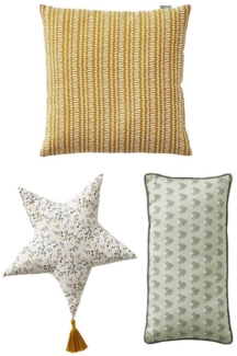 vertbaudet Dekokissen Kinderzimmer 3er-Set Kissen, Stern/Viereck/Quadrat