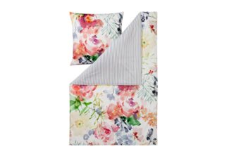 Estella Bettwäsche Rose 4740 985 Bunt Mako Satin 155 x 220 + 80 x 80 cm