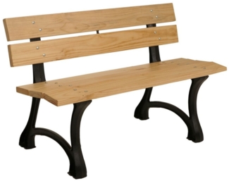 PROREGAL® Gartenbank Gartenbank 78 x 125 x 59 cm 125cm Hellbraun Parkbank Holzbank 2-Sitzer