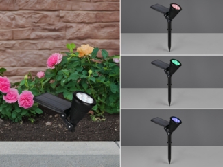 Schwenkbarer Solar Deko Gartenstrahler FESTIVAL mit RGB Farbwechsel, H: 36cm