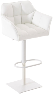 Barhocker SIHAR - Kunstleder Weiß 64 x 45 x 88 cm Weiß | Barstuhl Höhenverstellbar Mit Lehne Drehbar Tresenhocker Tresenstuhl Kneipenhocker Kneipenstuhl