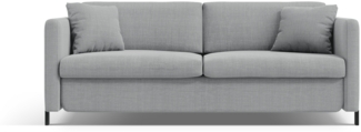 Micadoni Schlafsofa Gloria 3-Sitzer Strukturierter Stoff Hellgrau 205x160