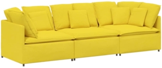 vidaXL Modulares Sofa mit Kissen Stoff Hellgelb 3321275